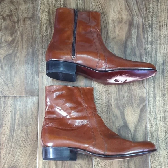 Florsheim Sorrento Pointed Toe Brown Leather Ankle Boots 10.5 D - Picture 3 of 11